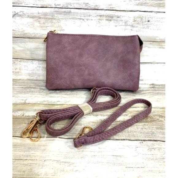Jen & Co. Vegan Leather Violet Crossbody Clutch with Adjustable Straps - Picture 4 of 12